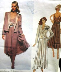 2026 VOGUE GIANNI VERSACE 2 BREASTED JACKET, CAMISOLE, LONG FLARE SKIRT PATTERN 8 or 12 choice UNCUT